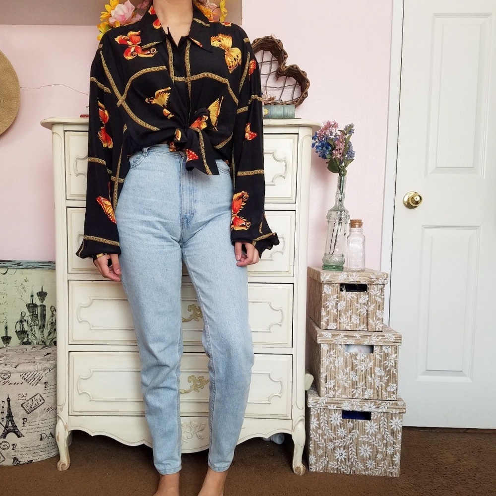 Vintage Butterfly 100% Silk Top